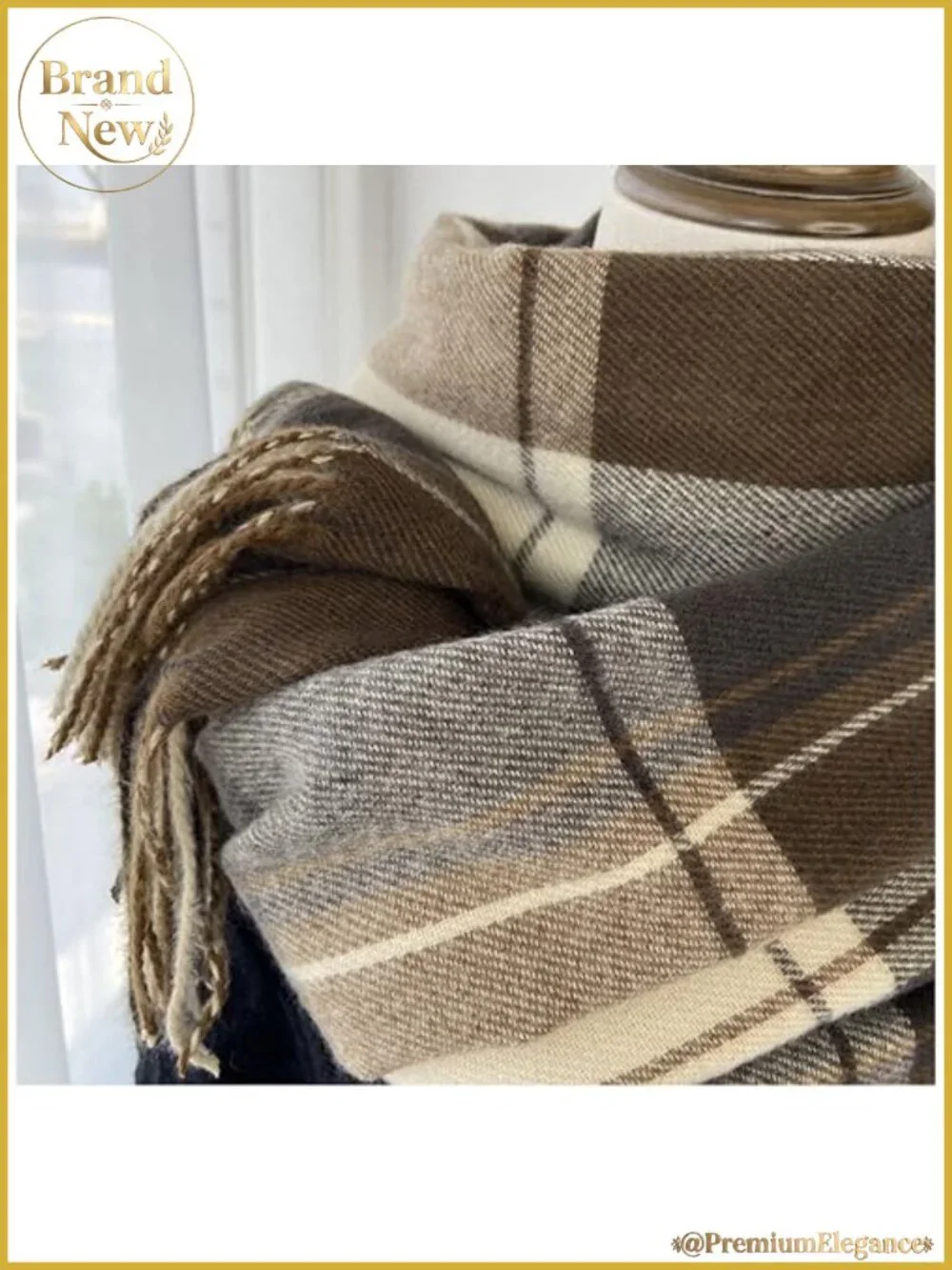 Scottish Tartan Plaid Winter Scarf Fringe Shawl Wrap